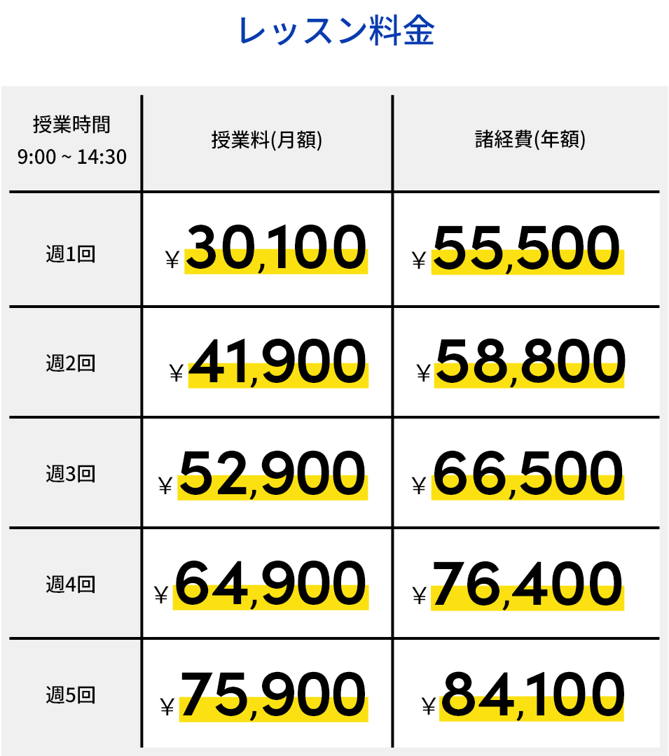 料金表